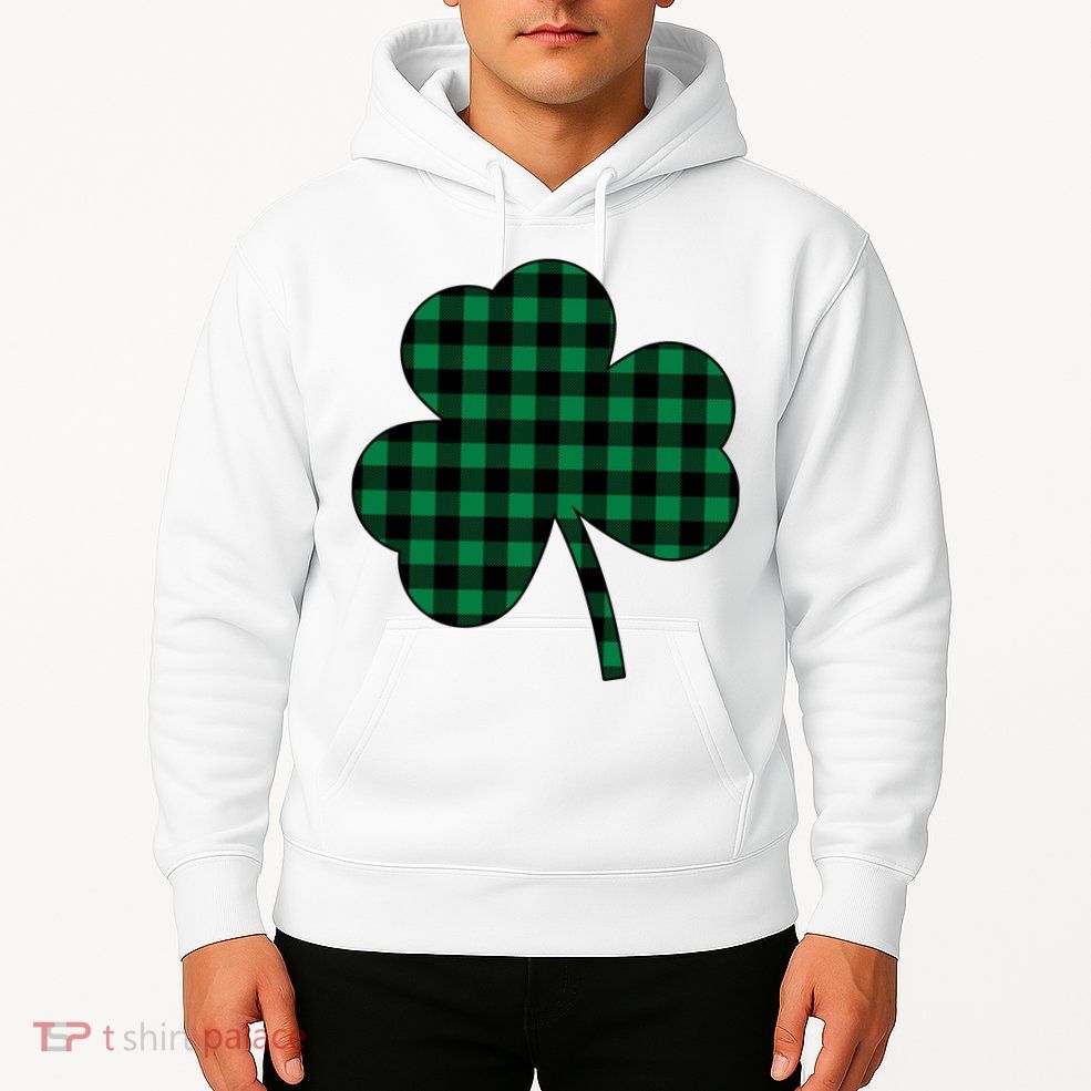 Checkered Irish Clover Leaf Hoodie