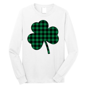 Checkered Irish Clover Leaf Long Sleeve Shirt