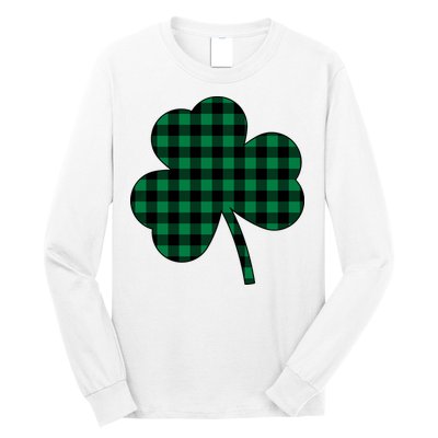 Checkered Irish Clover Leaf Long Sleeve Shirt