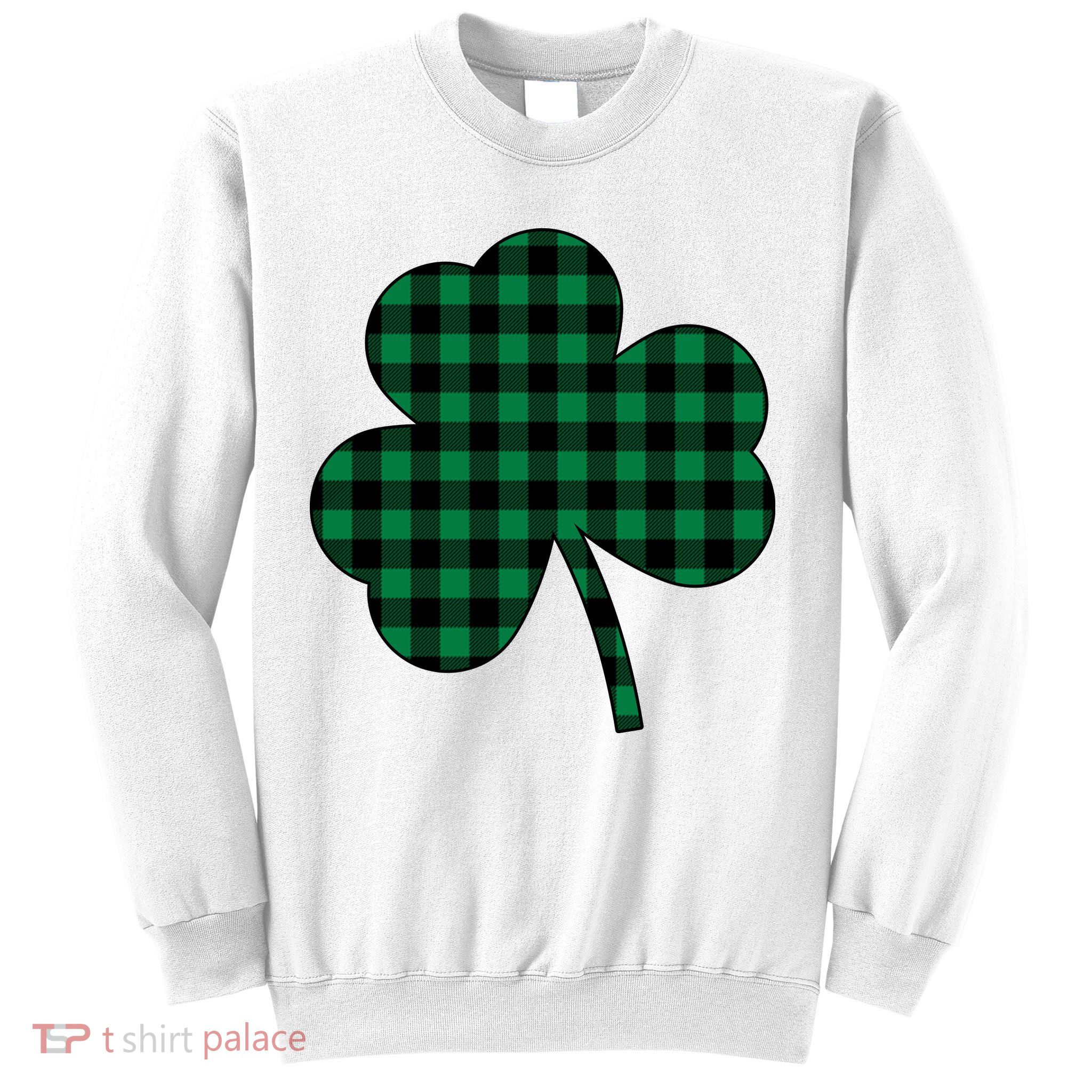 Checkered Irish Clover Leaf Sweatshirt