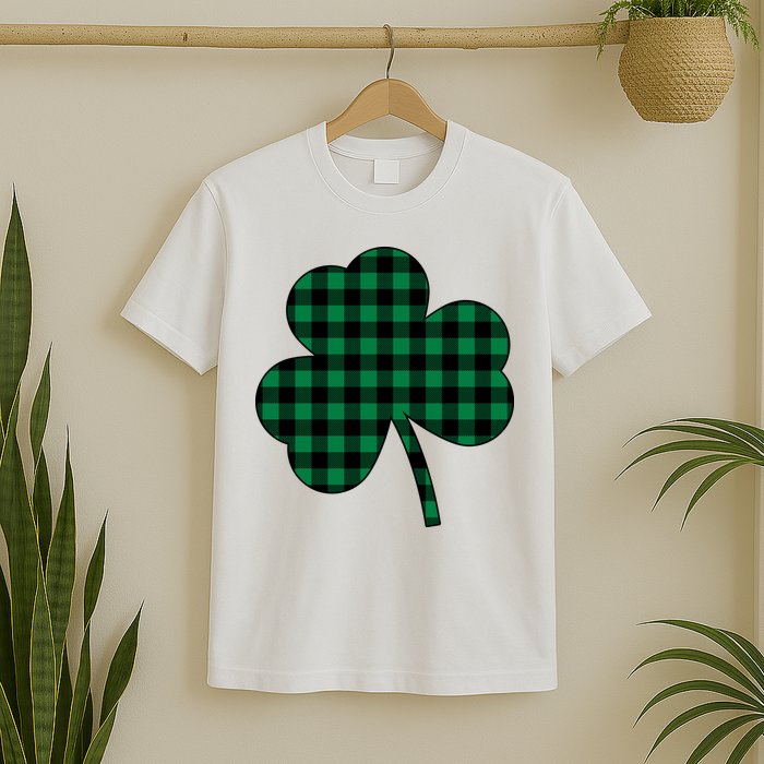 Checkered Irish Clover Leaf T-Shirt