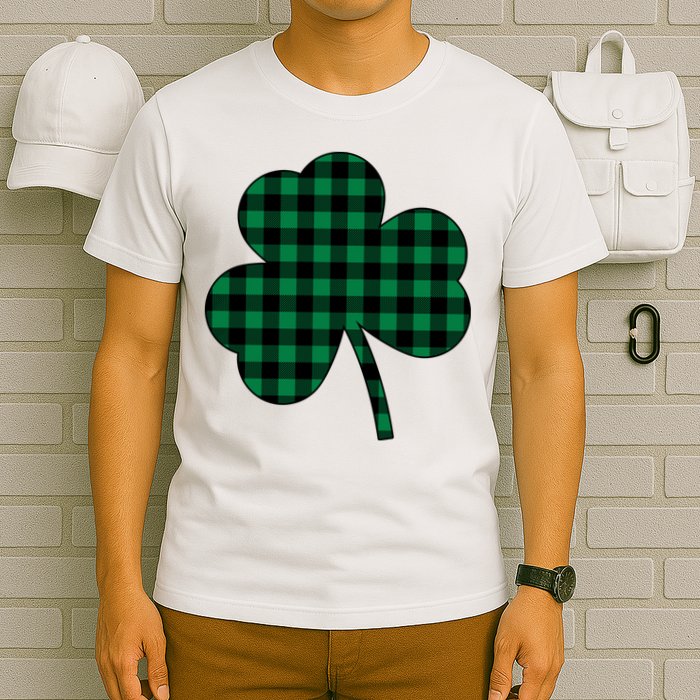 Checkered Irish Clover Leaf T-Shirt