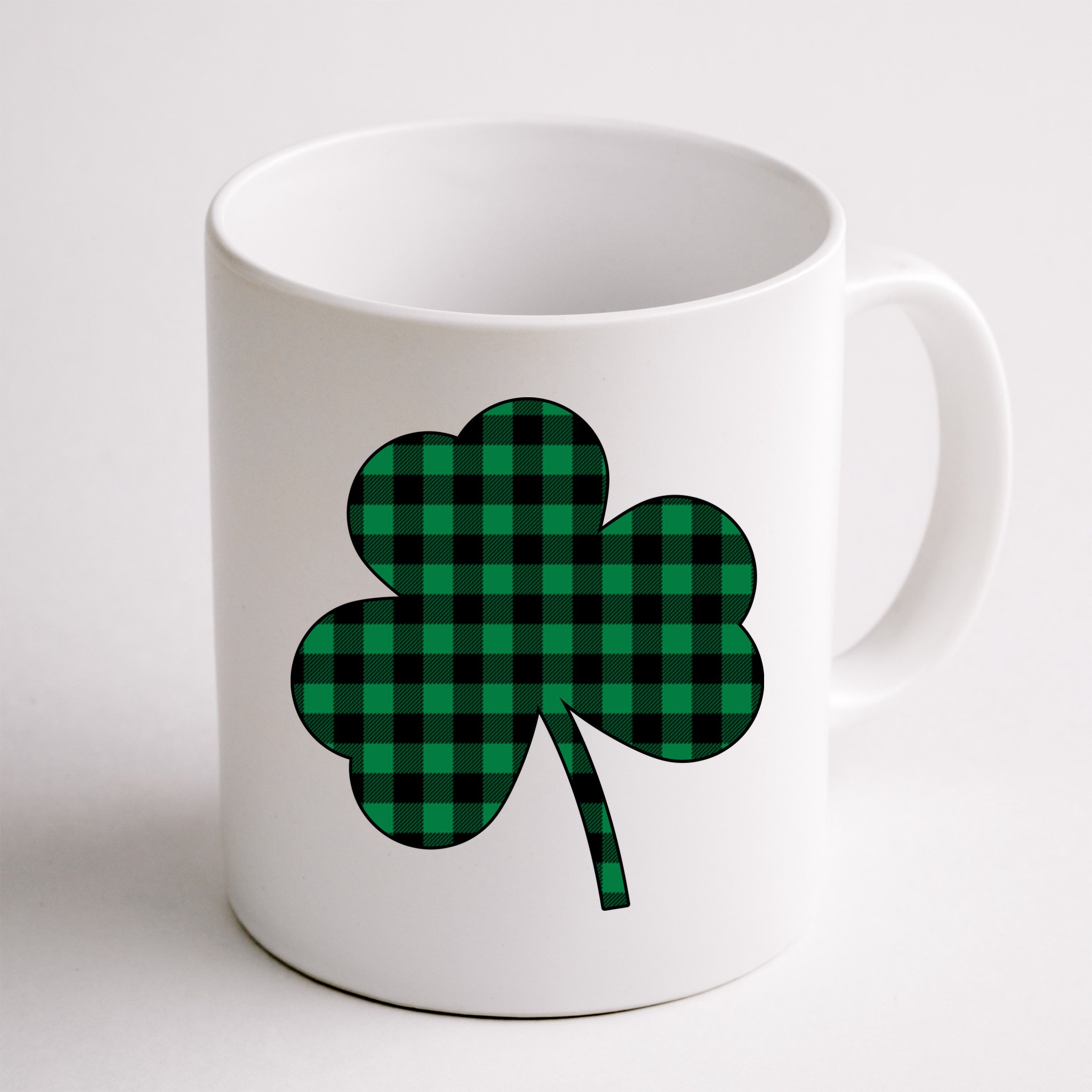 Checkered Irish Clover Leaf Mug