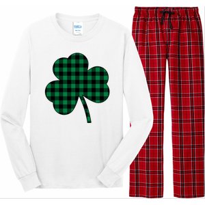 Checkered Irish Clover Leaf Long Sleeve Pajama Set