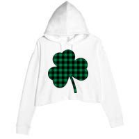 Checkered Irish Clover Leaf Crop Fleece Hoodie