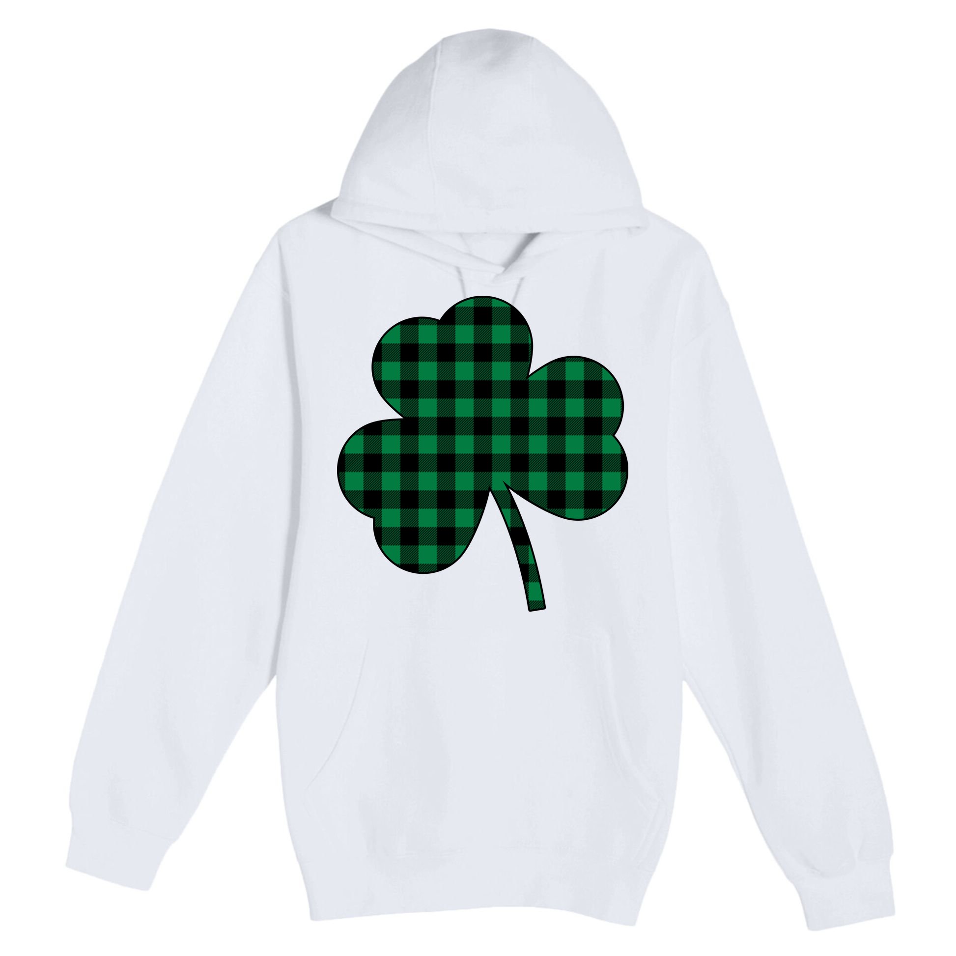 Checkered Irish Clover Leaf Premium Pullover Hoodie