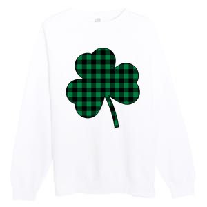 Checkered Irish Clover Leaf Premium Crewneck Sweatshirt