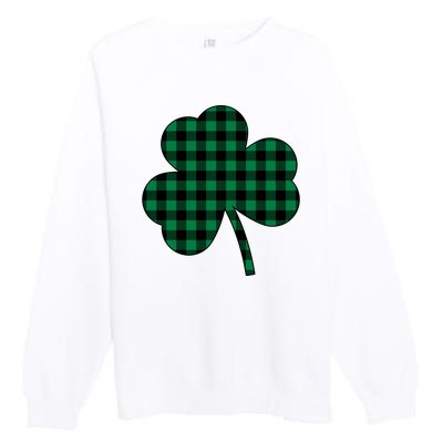 Checkered Irish Clover Leaf Premium Crewneck Sweatshirt