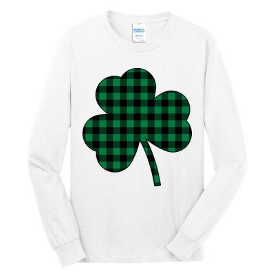 Checkered Irish Clover Leaf Tall Long Sleeve T-Shirt