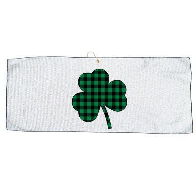 Checkered Irish Clover Leaf Large Microfiber Waffle Golf Towel