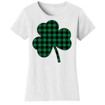 Checkered Irish Clover Leaf Women's T-Shirt