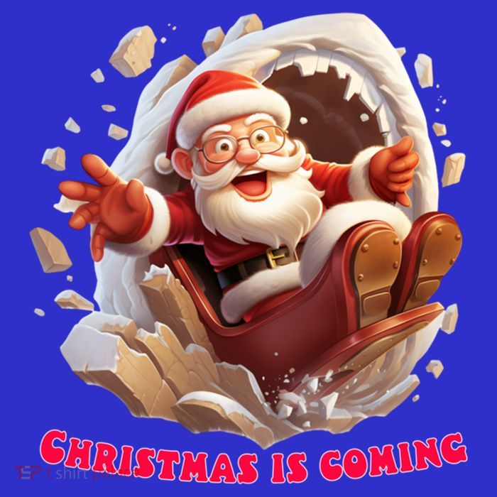 Christmas Is Coming Funny Santa Claus Is Coming To Town Art Meaningful Gift Kids Tie-Dye T-Shirt