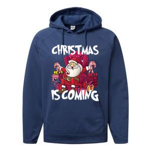 Christmas Is Coming Santa Claus Chistmas Season Gift Performance Fleece Hoodie