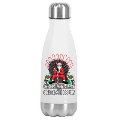 Christmas Is Coming Gift Xmas Santa Claus Gift Stainless Steel Insulated Water Bottle