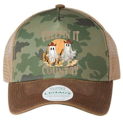 Creepin It Country Funny Halloween Western Cowboy And Cactus Legacy Tie Dye Trucker Hat