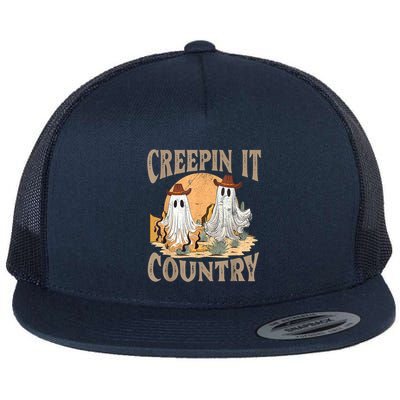 Creepin It Country Funny Halloween Western Cowboy And Cactus Flatbill Hat
