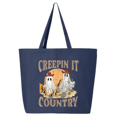 Creepin It Country Funny Halloween Western Cowboy And Cactus 25L Jumbo Tote