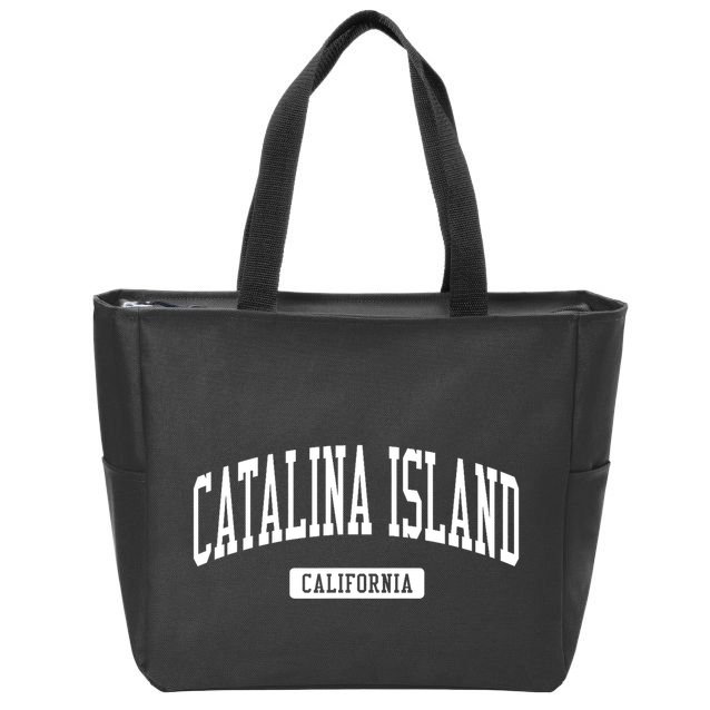 Catalina Island California Ca Vintage Athletic Sports Design Zip Tote Bag