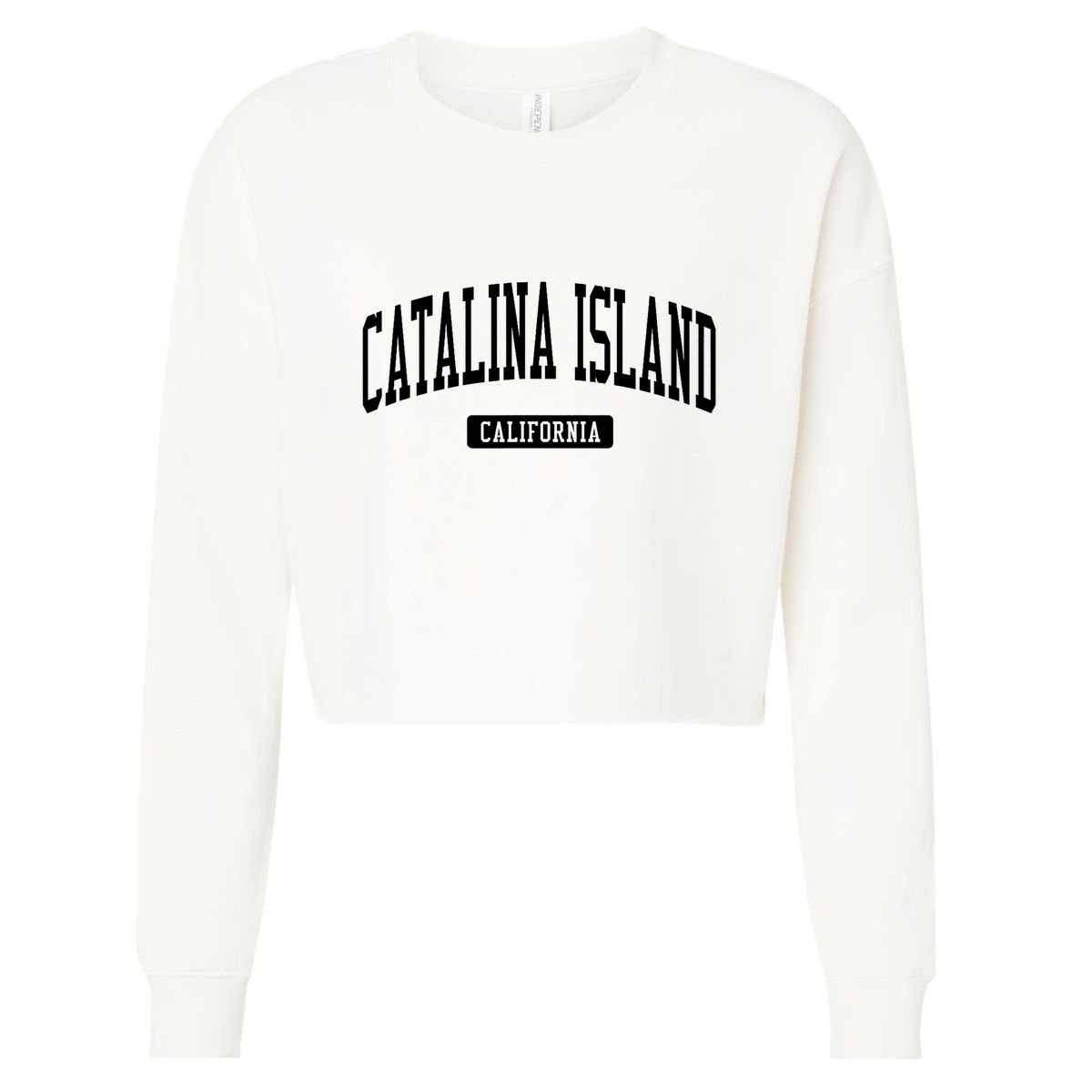 Catalina Island California Ca Vintage Athletic Sports Design Cropped Pullover Crew