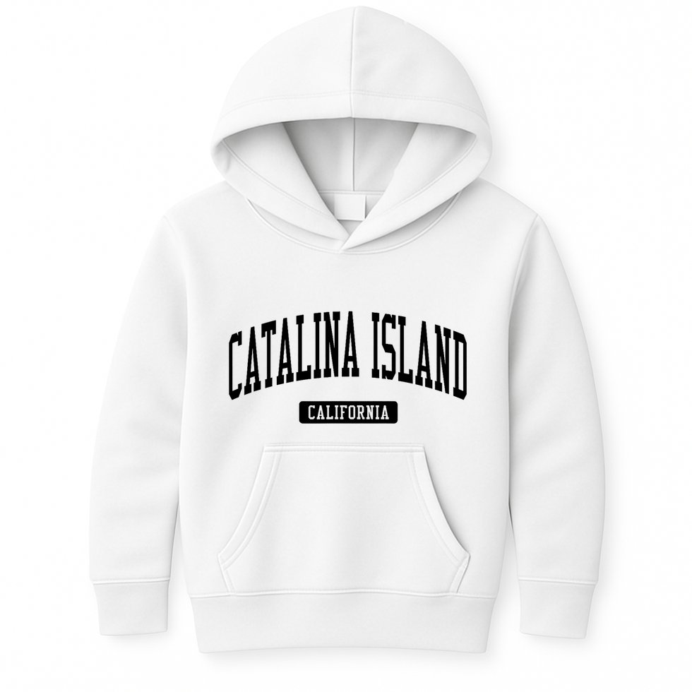 Catalina Island California Ca Vintage Athletic Sports Design Kids Hoodie