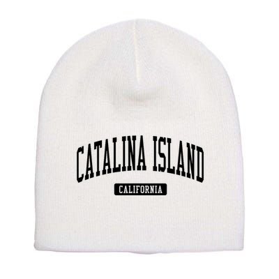 Catalina Island California Ca Vintage Athletic Sports Design Short Acrylic Beanie