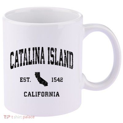 Catalina Island California Ca Vintage Athletic Sports Design Lon 11oz C Handle Ceramic Mug