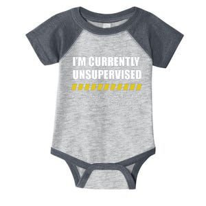 Colesweet IM Currently Unsupervised I Know It Scares Me Too But The Possibiliti Infant Baby Jersey Bodysuit