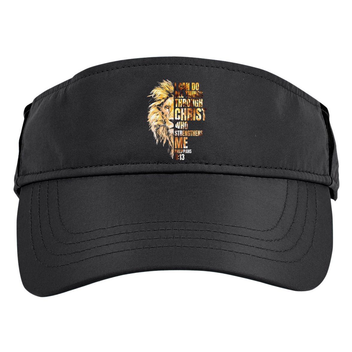 Christian I Can Do All Things Through Christ Lion Faith Adult Drive Performance Visor