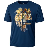 Christian I Can Do All Things Through Christ Lion Faith Cooling Performance Crew T-Shirt