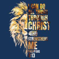 Christian I Can Do All Things Through Christ Lion Faith Cooling Performance Crew T-Shirt
