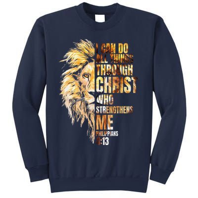 Christian I Can Do All Things Through Christ Lion Faith Sweatshirt