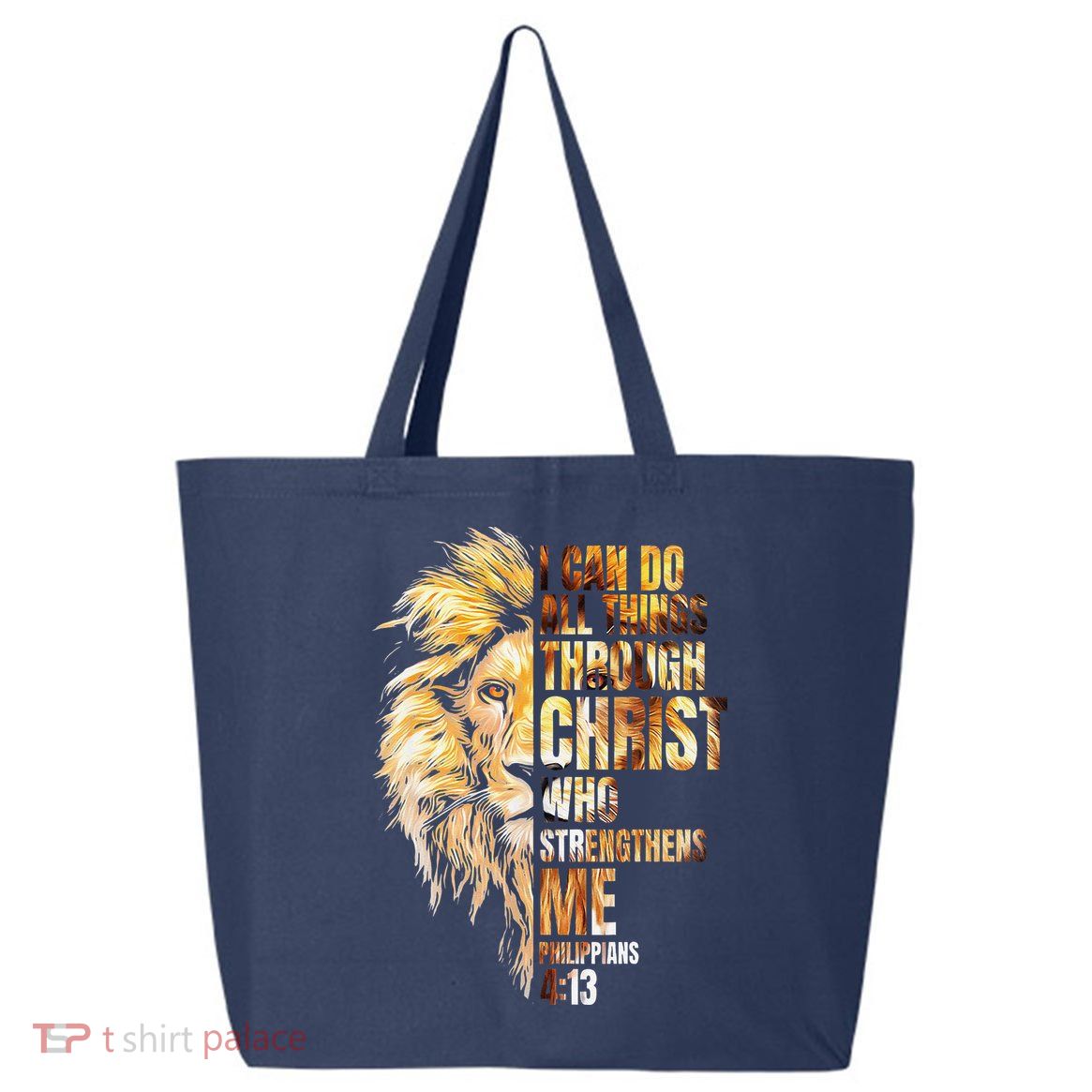 Christian I Can Do All Things Through Christ Lion Faith 25L Jumbo Tote