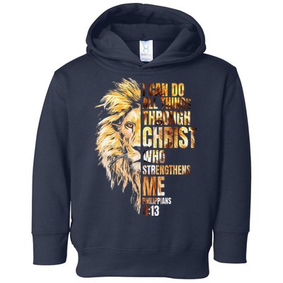 Christian I Can Do All Things Through Christ Lion Faith Toddler Hoodie