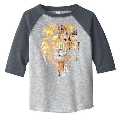 Christian I Can Do All Things Through Christ Lion Faith Toddler Fine Jersey T-Shirt