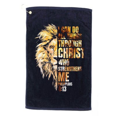 Christian I Can Do All Things Through Christ Lion Faith Golf Towel