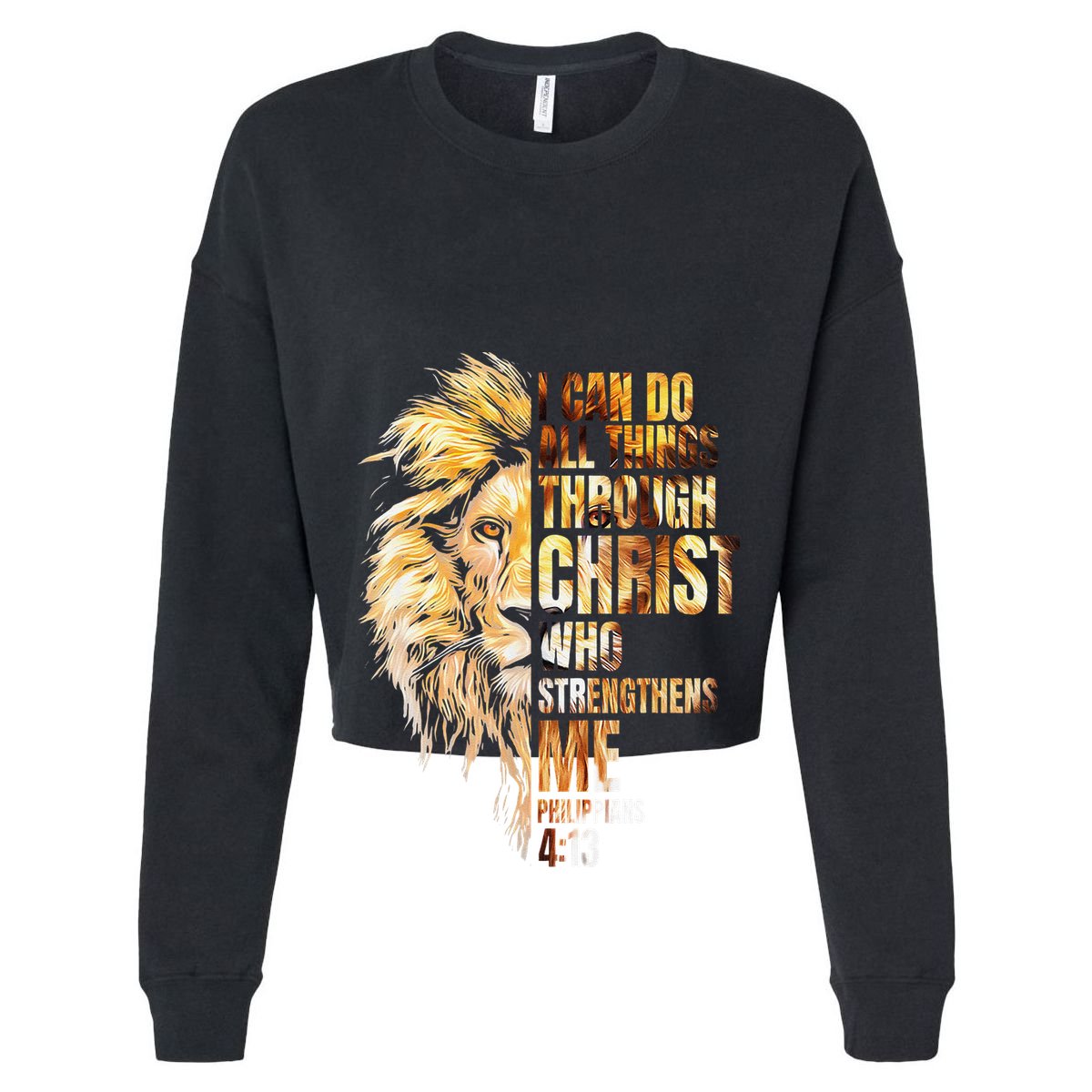 Christian I Can Do All Things Through Christ Lion Faith Women's Crop Top Tee