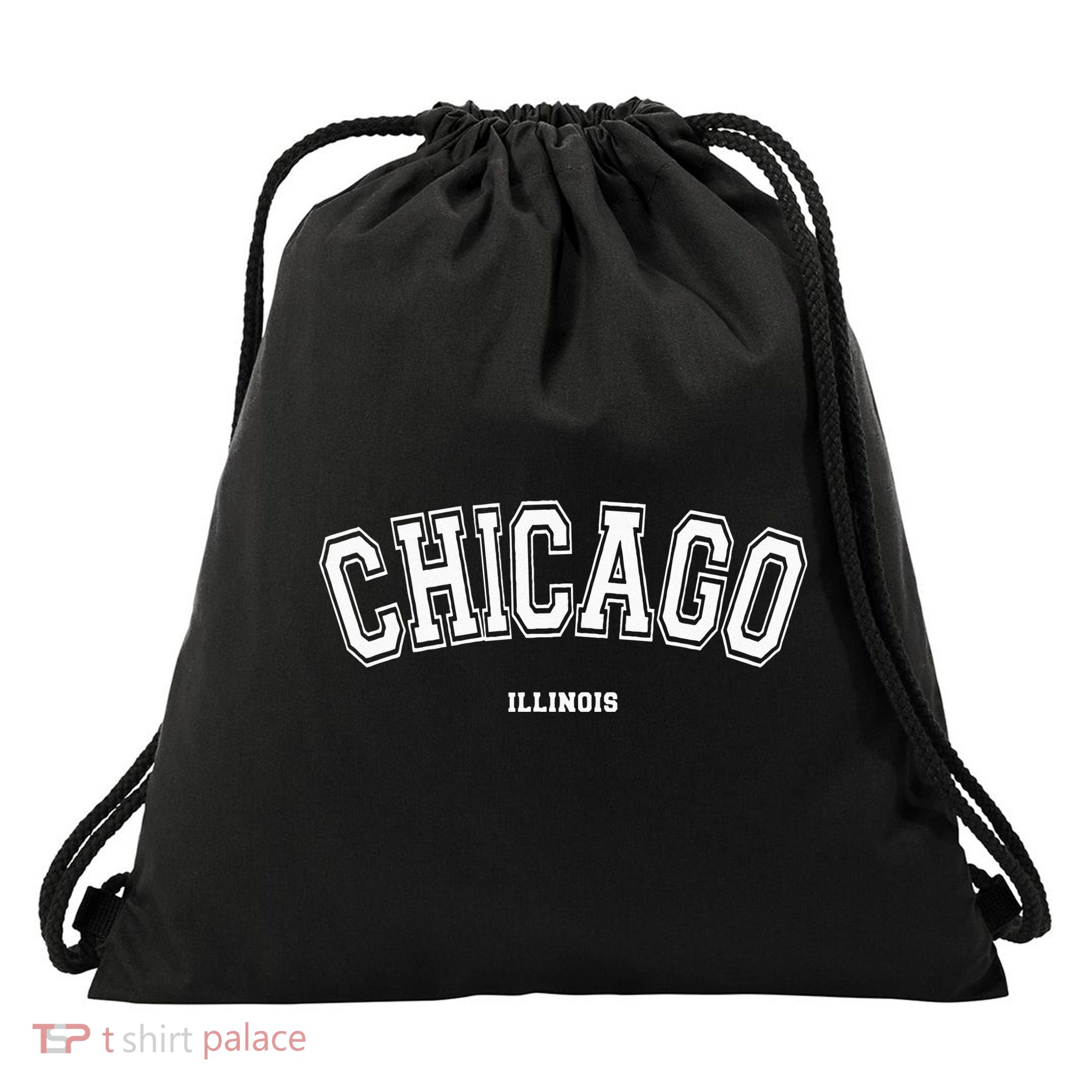 Chicago Illinois Drawstring Bag