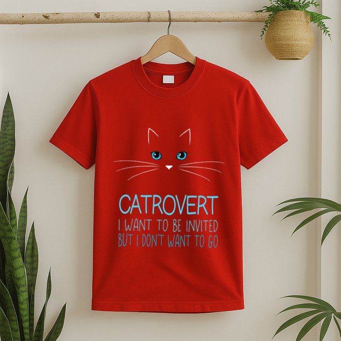 Cute Introvert Cat Lady DonT Want To Go Catrovert T-Shirt