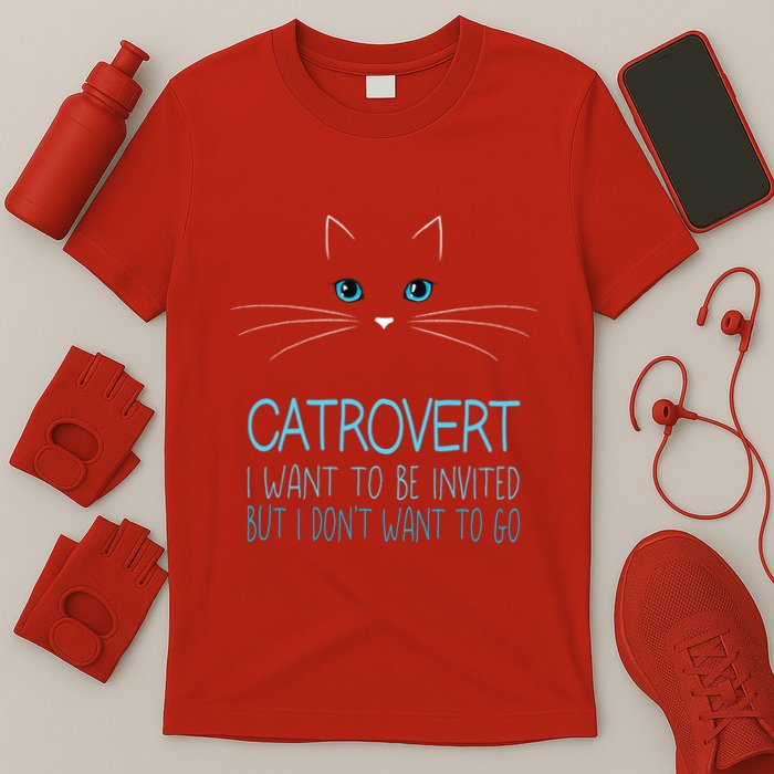 Cute Introvert Cat Lady DonT Want To Go Catrovert T-Shirt