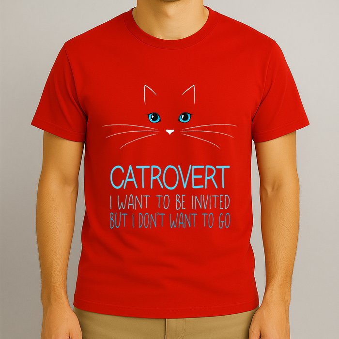 Cute Introvert Cat Lady DonT Want To Go Catrovert T-Shirt