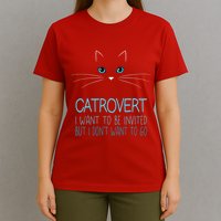 Cute Introvert Cat Lady DonT Want To Go Catrovert T-Shirt