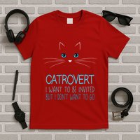 Cute Introvert Cat Lady DonT Want To Go Catrovert T-Shirt