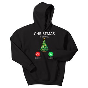 Christmas Is Calling Funny Christmas Tree Xmas Holiday Long Sleeve Kids Hoodie