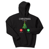 Christmas Is Calling Funny Christmas Tree Xmas Holiday Long Sleeve Kids Hoodie