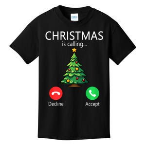 Christmas Is Calling Funny Christmas Tree Xmas Holiday Long Sleeve Kids T-Shirt