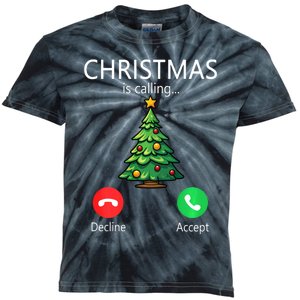 Christmas Is Calling Funny Christmas Tree Xmas Holiday Long Sleeve Kids Tie-Dye T-Shirt