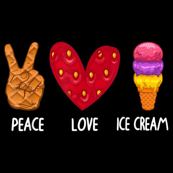 Cool Ice Cream Art For Men Women Peace Love Ice Cream Sundae Impact Tech Backpack