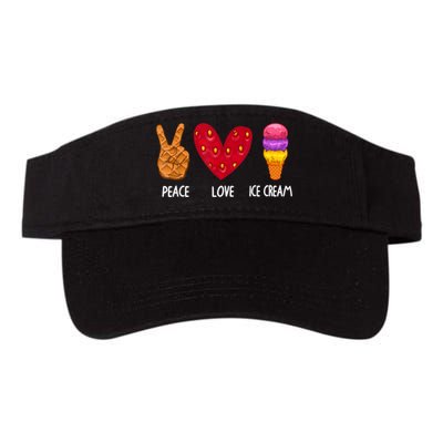 Cool Ice Cream Art For Men Women Peace Love Ice Cream Sundae Visor