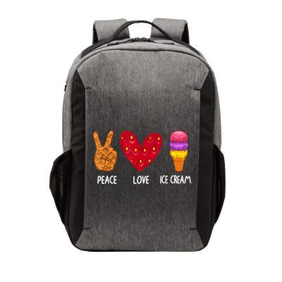 Cool Ice Cream Art For Men Women Peace Love Ice Cream Sundae Vector Backpack
