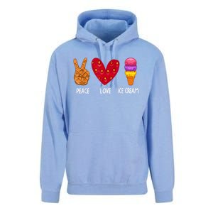 Cool Ice Cream Art For Men Women Peace Love Ice Cream Sundae Unisex Surf Hoodie